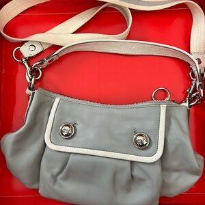 Coach Gray Silver Shoulder Bag with Relaxed Design